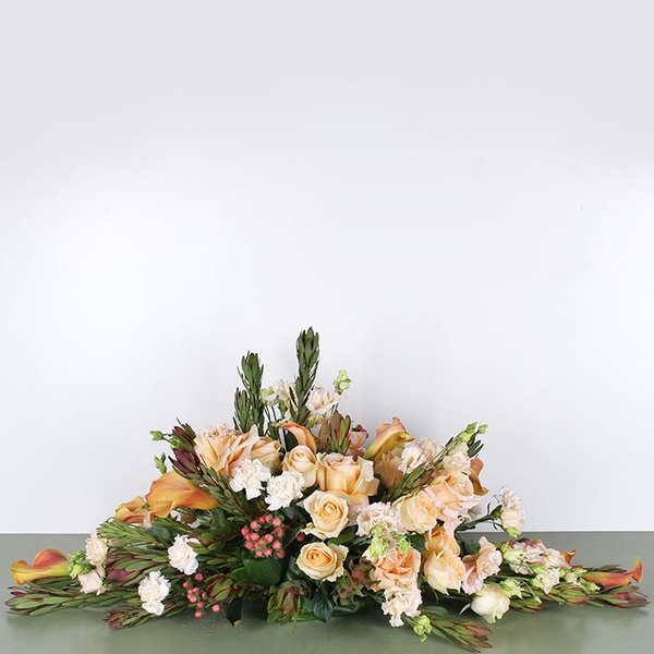 Funeral composition in cream color