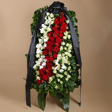 Funeral wreath with white phalaenopsis