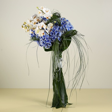 Bouquet of hydrangeas and phalaenopsis