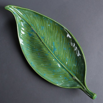 Ceramic leaf green, S