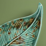 Ceramic leaf turquoise coffee, S