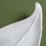 Ceramic leaf white, S