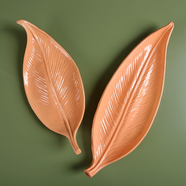 Керамический листик персиковый, S