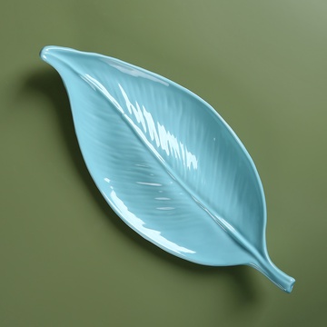 Ceramic leaf blue, S