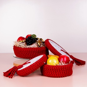 Knitted box "Marrakesh" red