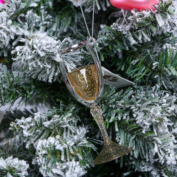 Christmas tree toy "Champagne glass" 11.5 cm