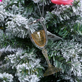 Christmas tree toy "Champagne glass" 11.5 cm