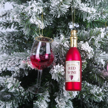 Set of Christmas tree toys "Red wine"