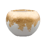 Кашпо Baq Luxe Lite Globe глянцевий біло-золотий, L
