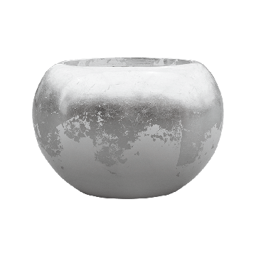 Кашпо Baq Luxe Lite Globe глянцевий біло-сріблястий, М