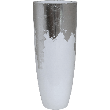 Кашпо Baq Luxe Lite  Partner глянцевий біло-сріблястий, L