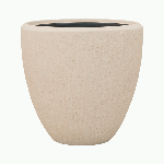 Planter Baq Polystone Plain Couple Natural  (with liner), L