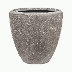 Planter Baq Polystone Plain Couple Grey  (with liner), M