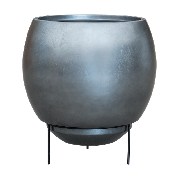 Кашпо Nieuwkoop Baq Metallic Globe Elevated матовое серо-голубое, L