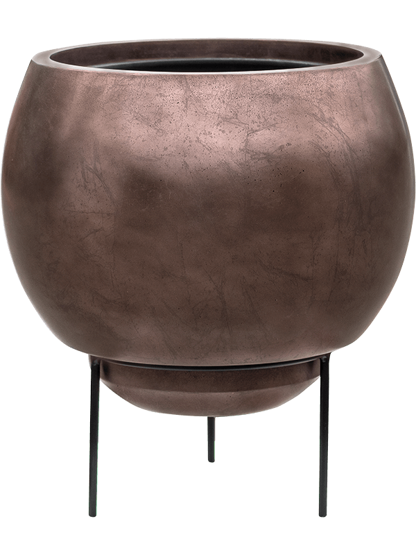 Planter Nieuwkoop Baq Metallic Globe Elevated Matt Coffee, L