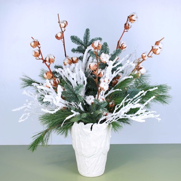 Christmas bouquet of needles and cotton