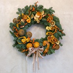 Christmas wreath with dried fruits