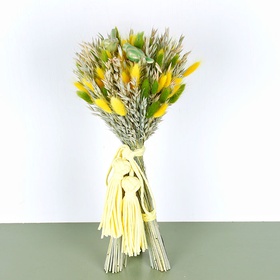 Easter didukh with yellow lagurus