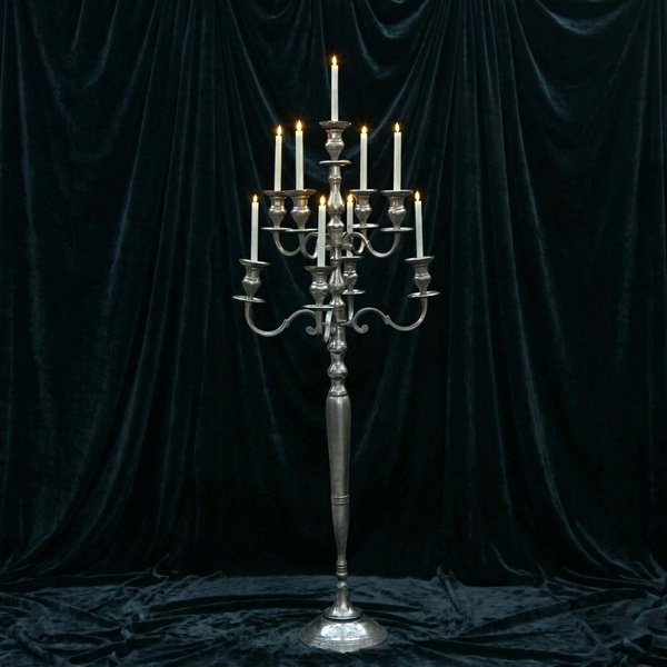 "Silver Candelabra" 180 cm— floor candelabra rental for events