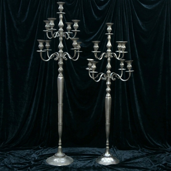 "Silver Candelabra" 180 cm— floor candelabra rental for events