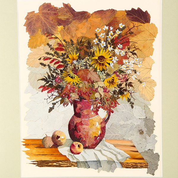 Картина в технике ошибана "Подсолнухи"