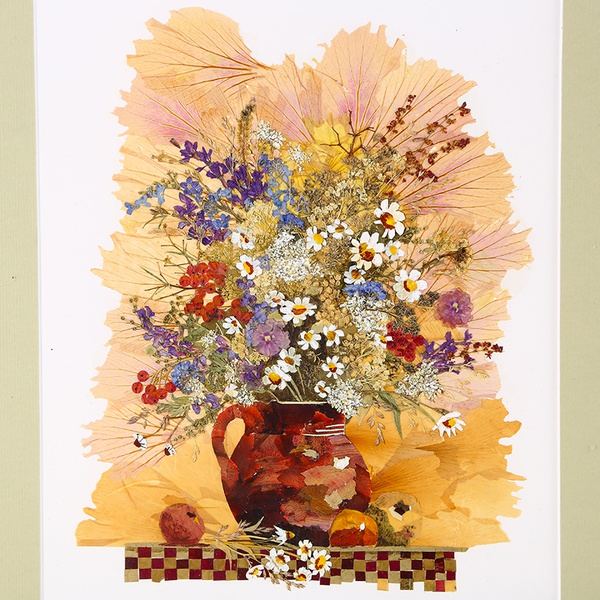 Картина в технике ошибана "Полевой букет"