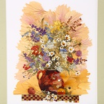 Картина в технике ошибана "Полевой букет"