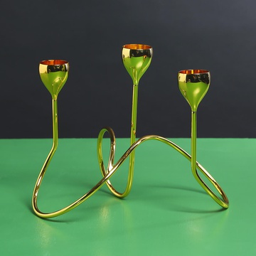 Gold candlestick for 3 candles