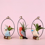 Bromelia mix in a decorative planter “Birdie Mood”