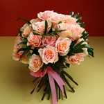Bouquet of 35 peach roses "Shimmer"