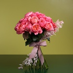 Букет з 25 рожевих троянд