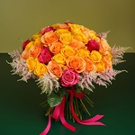 Bouquet of 51 bright roses