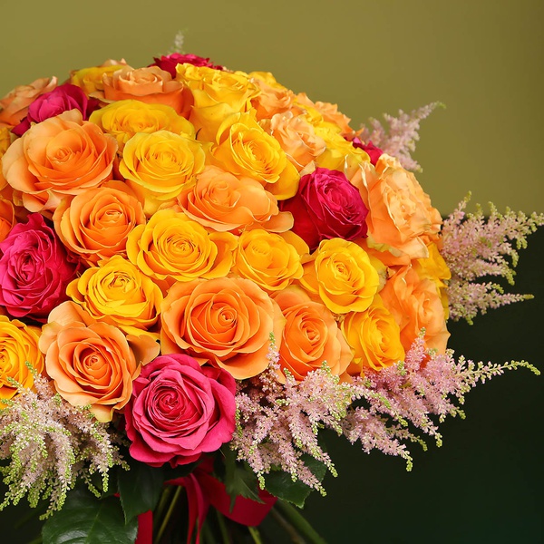 Bouquet of 51 bright roses