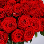 Букет з 101 червоної троянди у формі серця