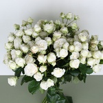 Букет із 35 білої кущової троянди "Мамі"