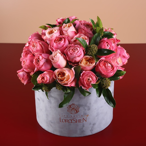 Композиція з 35 піоновидних троянд Девід Остін