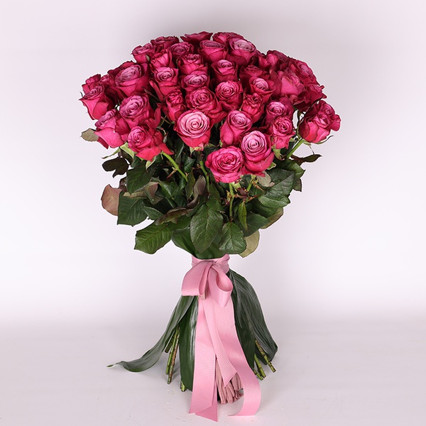 A bouquet of 51 premium pink roses