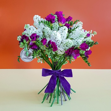 Bouquet of lilac and freesia maxi