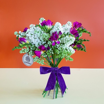 Bouquet of lilac and freesia midi