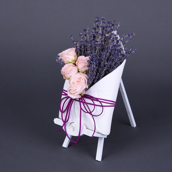 Flower in an envelope with lavender