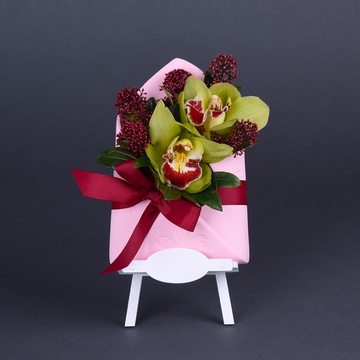 Letter of happiness with cymbidium