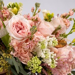 Букет в оттенках розового с гортензией