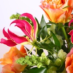 Bouquet of peach shades of roses