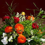 Bouquet with bright ranunculus