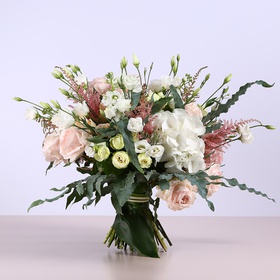 Bouquet with hydrangea and garden roses