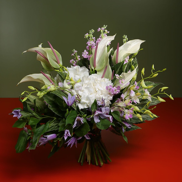 Bouquet with hydrangea and clematis