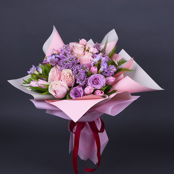 Delicate bouquet with lilac