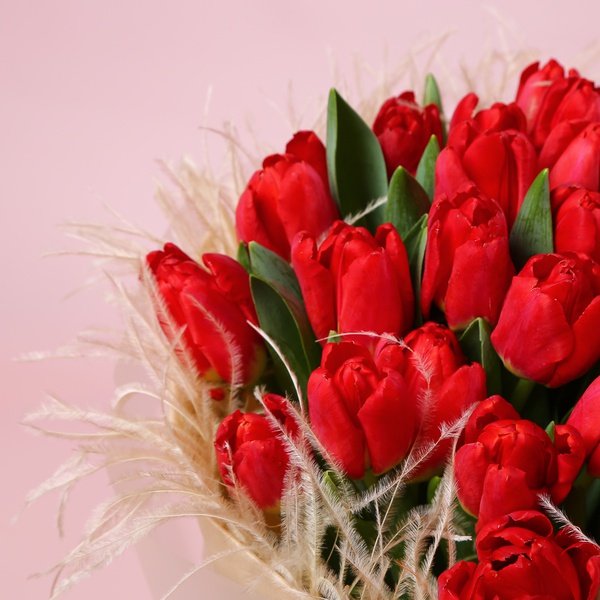 «Полум’я пристрасті: 35 червоних тюльпанів»