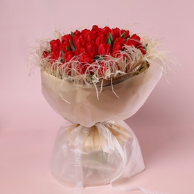 «Пламя страсти: 51 красный тюльпан»