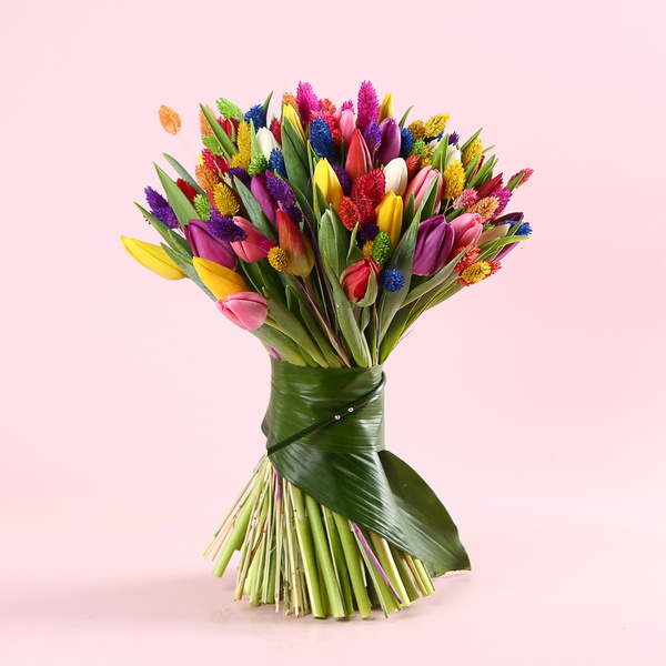 Bouquet “51 Tulips with Phalaris”